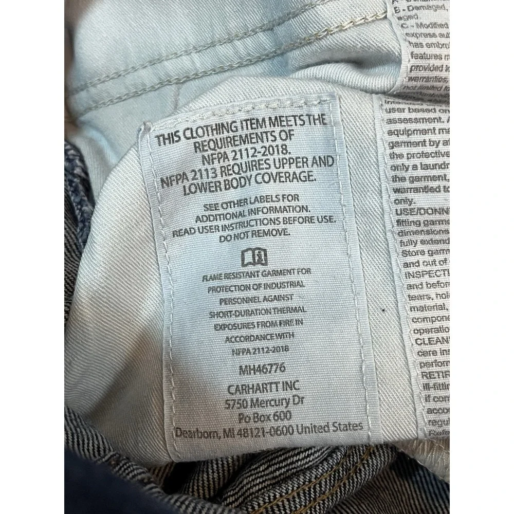 Carhartt FR Relaxed Flame Resistant Jeans Mens 34x32 Blue Dark Wash Denim 280-83